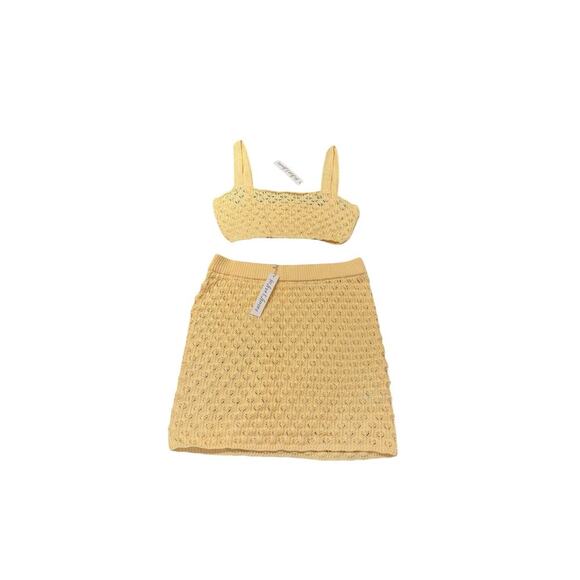 For Love‎ And Lemons Revolve Charlotte Knit *Set* in Yellow Size Large NWT - Picture 2 of 6